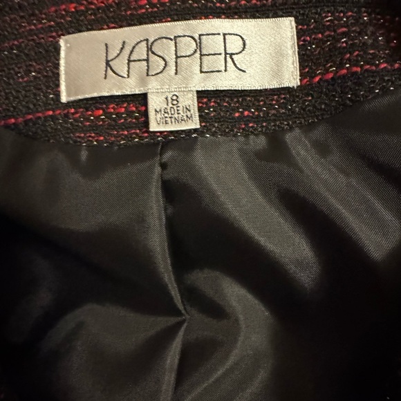 Kasper Black and Red Blazer Tailored Suit Jacket - Picture 7 of 11